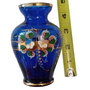 Vintage Bud Vase Handpainted cobalt blue in color.